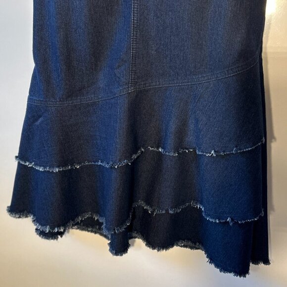 Ashley Stewart SZ 16 Denim 5 pocket Maxi /Midi skirt classic essential wardrobe - Picture 3 of 8